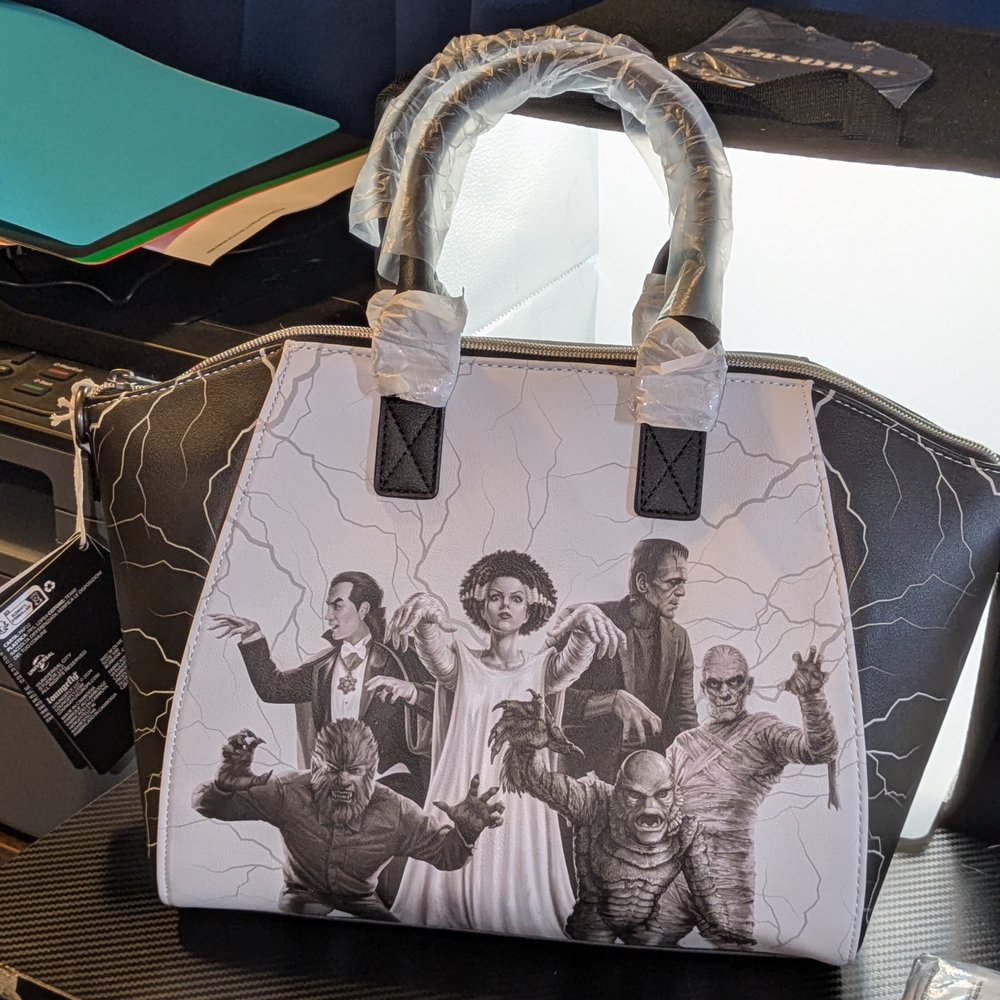 Black and White Monster Graphic Handbag